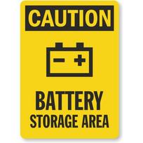 Battery Storage Area Osha Caution Aluminum Weatherproof Sign pAluminum 20x30cm（7.8x11.8inch）
