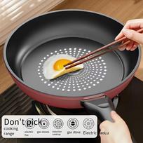 Premium Cast Iron Non-stick Frying Pan, Lightweight Smokeless Skillet Induction & Gas Stove Compatible for Home Cooking