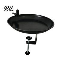 Paukščių lesykla Be gręžimo Metalinė Nuimama Maudykla Ir Sodui 2-in-1 Lauko Laistytuvas & Balkonui Atspari Rūdims Montuojama ant Bėgelio Be Gręžimo Laistymo Baseinas Terasa Kiemas 1pc black
