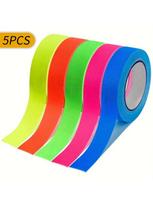 5/10pcs Fluorescent Neon Adhesive Tapes UV Black Light Sensitive 5 Colors for Party Decoration Halloween Crafts 5m x 12.7mm