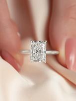 925 Silve Gorgeous Shiny 1-5CT Zircon Rectangle Ring For Women Engagement Wedding Luxury High Quality Fine Jewelry 5&2 Carat sidabras