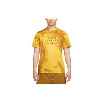 Nike T Shirts Men's Bright Sulfur Yellow Crew Neck Moderate Straight Fit FB6880-709 XXL