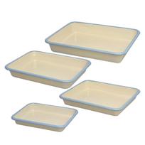 Fuji Enamel Baking S M L LL 4 set Horō B-M-S (Beams) Tray, White, (30 cavities) BM-S.W + (21 cavities) BM-M.W + (18 cavities) BM-L.W + (15 cavities) balta
