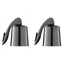 2pcs Press Handle Wine Bottle Sealer Creative Wine Toppers Stopper  for Wine Lovers ABS&Gray