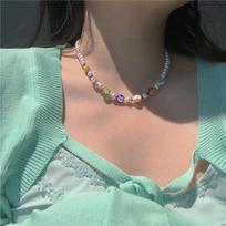 IF ME mados spalvingi perlų karoliukais karoliai Bohemia Crystal Short Choker moteriški papuošalų priedai 1