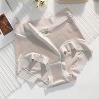 Luxurious Satin Soft Stretchy Briefs Low Waist Panties - Fashionable Women Lingerie Triangle Shaped Briefs M šviesiai pilka spalva