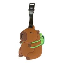 Unikalus Kapibaros Krepšio Pakabukas Animacinis Bagažo Etiketė PVC Identifikatorius Įkvėpta Japonų Kawaii Kultūros Nešiojama Etiketė 1