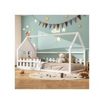 Lit d'enfant - MUVOE - 90x200cm - Design maison - Blanc - Montage facile balta