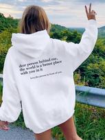 Mielas žmogau už manęs Pasaulis yra geresnė vieta su tavimi jame Meilė Ilgomis rankovėmis Hoodis Laisvalaikio moteriškas rudens/žiemos Hoodis M