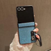 Glitter Leather Lanyard Case for Z Flip7: Drop-Proof, Fashionable, and Protective Z Fold4 Precision Hole