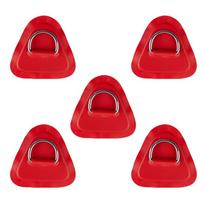 5Pcs Stainless Steel D-Ring Pad PVC Inflatable Boat Pad Patch D-Ring Patch PVC Inflatable Boat Kayak Canoe Deck Tools raudona