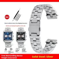 22mm Tag Heuer CBL2111 CBL2115 CBL2180 nerūdijančio plieno laikrodžio apyrankė vyriškas laikrodžio grandinėlės Monaco vientiso metalo laikrodžio apyrankė apyrankė Width 22mm sidabras