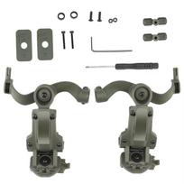 Tactical Helmet ARC Rail Adapter for M31/M32 Headsets, Airsoft Headset Helmet Bracket Kit, Hunting Rotation Headphones Holder žalia