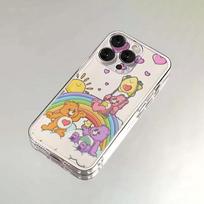 Cute C-Care B-Bears Phone Case For iPhone 16,15,14,13,12,11 Plus,Pro,Max,XR,XS,X,7,8 SE,Mini Transparent Silicone Soft iPhone13mini