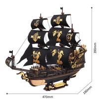 Robotime 3D Puzzle Wooden Seahouse Barque Model kits Build Home Desk Decoration Gift For Teens and Adults juoda