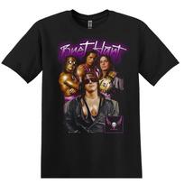 Bret The Hitman Hart Wrestling Men's and Women's T-shirts Black S-3XL XL