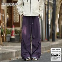 MARK FAIRWHALE Men's Summer Lightweight Straight-Leg Casual Cargo Pants L tamsiai violetine spalva