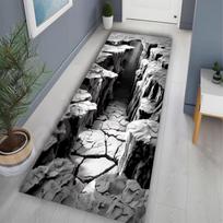 3D vienspalvis įtrūkusio kanjono koridoriaus kilimas - Realistiška prarajos iliuzija grindų kilimėlis, idealiai tinkantis koridoriaus dekoravimui 40X120CM