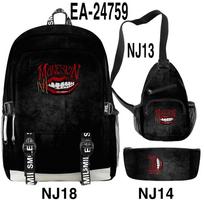 Luxury Novelty Cool Maneskin 3D Printed 3pcs/Set Student School Bags multifunction Travel Backpack Chest Bag Pencil Case auksas