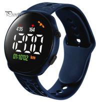 Kids Digital Watch 30m Waterproof Fashion Accessories LED Large Screen Silicone Electronic Luminous Sports for Daily Wear tamsiai mėlyna spalva