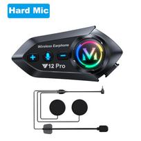 Y12 Pro Motorcycle Helmet BT Headset Intercom IP56 Dust and Waterproof Voice Assistant Mixing Music Sharing 500M