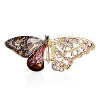 Vintage Butterfly Crystal Brooch Pin With Waterdrop Design For Women And Men Style2