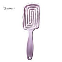 Fluffy Hair Comb Curved Vented Detangling Brush for Women Men, Paddle Styling Round Teeth Faster Blow Drying, Detangler Wet Dry Curly Thick Volumizing S violetinė