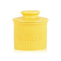 Sealed Ceramic Butter Bell with Lid Butter Keeper Household Butter Crock  Baking geltona