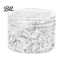 Foam Board Push Pins 100/200/500Pcs Clear Pins, Transparent Plastic Head Thumb Tacks, Easy Removal Steel Pointed Nails for Cork Board, Office Bulletin 100