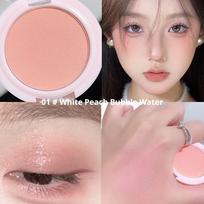 1pcs Shimmer Monochromatic Blush Dopamine Fine Glitter Face Highlight Natural Easy Blend Long Lasting Makeup All Skin Tones
