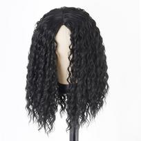LISI HAIR Afro moterų garbanoti juodi perukai Sintetinis karščiui atsparus pluoštas Ilgi, vingiuoti garbanoti perukai, ilgi banguoti perukai, skirti vakarėliui Cosplay kasdieniniam naudojimui 13inches