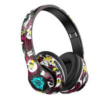 LED Graffiti Foldable Wireless Bluetooth Headphones Noise Canceling Super Bass Headsets Gamer Earphones Support TF with HD Mic