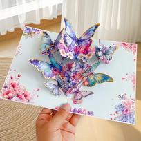 Nauja 3D atlenkiama kortelė Margutės ornamentas Atvirukas Geriausi linkėjimai Kvietimai Sveikinimo kortelė Valentino diena