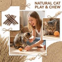 Natural Silvervine Sticks, Silvervine Sticks For , Natural Silvervines Stick  Chew Toy, Promote Health,Entertain One Size