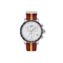 TISSOT Time Jog Collection Quartz Movement Men's Watches Watch 42mm White Dial Stainless Steel Case Nylon Strap T095.417.17.037.08 Red Strap
