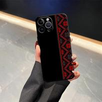 Case for iPhone 7 8 17Air 13 12 11 17 Pro Max XS Max XR 15 16 14 Plus Black Soft Phone Cover Retro Ethnic Totem Pattern iPhone 6