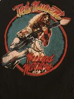 Vintažiniai TED NUGENT Gitaros Marškinėliai Trumpomis Rankovėmis Vyrams Juodi S-4XL UR170 XXXL