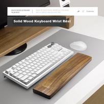 KPTE Walnut 60-Key Mechanical Magnetic Switch Short Keyboard Wrist Rest 68-Key Palm Rest Mouse Pad Wooden Wrist Support