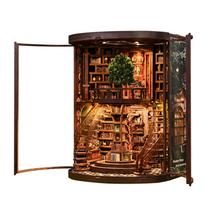 New Arrival Wisdom Ring Book Nook DIY Kit - 3D Wooden Library Model, Handmade Bookend Scene & Creative Building Toy ruda
