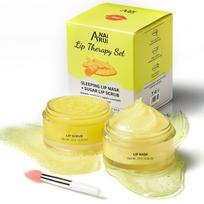 ANAiRUi Turmeric & Honey Lip Scrub & Lip Mask Set, Overnight Nourishing Lip Treatment for Dry Chapped Lips 30g