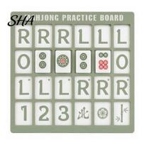 Beginner Mahjong Practice Board 3D Printed Board, Solo Trainer with RLO Charleston Guide PLA Training & 24 Slots, Aid for Beginners Professionals mėtų žalios spalvos