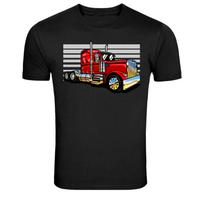 Classic Red Semi Truck Big Rig Driver Graphic T Shirt XXXXL