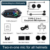 Y12 Pro Motorcycle Helmet BT Intercom Headset Motorcycle Wireless Headphones With Music Sharing juoda