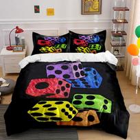 Colorful dice pattern. Bedding sets Duvet cover sets Duvet covers Pillowcases(1* Duvet Cover 2* Pillowcases without duvet insert) 135x200cm