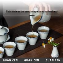 Guanchen Hibiscus Flower Side Handle Teapot Set