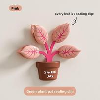 Modern Pink Food Bag Sealer Clip With Magnet For Kitchen And Pantry Storage rožinė
