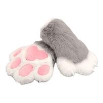 Plush Animal Theme Paws Gloves Fursuit Handwear With Soft Pad For Adult and Kids Halloween Party and Roleplay Game Wear