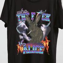Trippy Rabbit Graphic Tee – Neon Vaporwave Shirt M