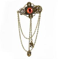 Adjustable Hair Clip Convertible To Brooch Intricate Brass Devil Eye Gear Embellishments Delicate Design 1