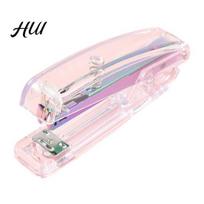 One-finger Stapler Transparent Desktop Labor-Saving Heavy Duty 25-sheet Capacity Anti-Slip Base Metal Plated Prevents Staple Jams School Office įvairiaspalvis